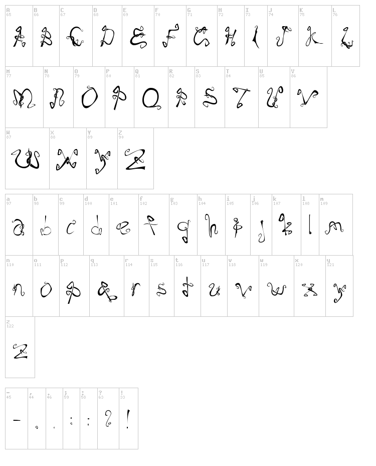 Play With Me font map